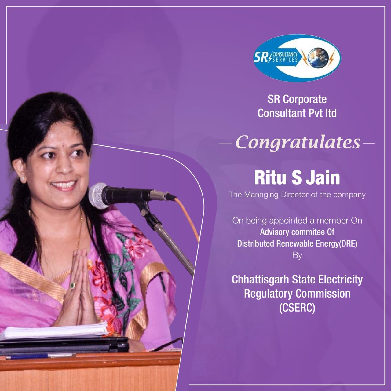 We congratulate our Managing Director of the Company on being appointed a member on Advisory Committee of Distributed Renewable Energy by Chhattisgarh State Electricity Regulatory Commission(CSERC)